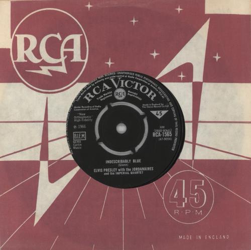 Elvis Presley Indescribably Blue 7" vinyl single (7 inch record / 45) UK ELV07IN571583
