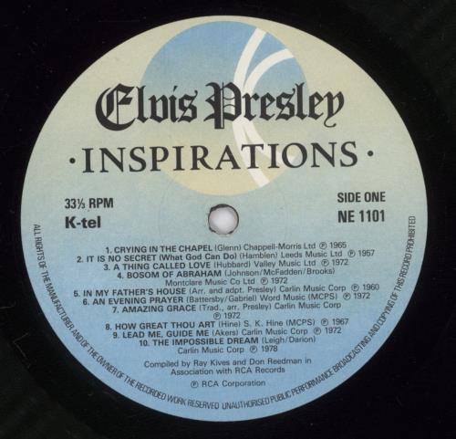 Elvis Presley Inspirations - Insert vinyl LP album (LP record) UK ELVLPIN892376
