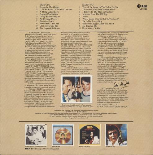 Elvis Presley Inspirations - Insert vinyl LP album (LP record) UK ELVLPIN892376