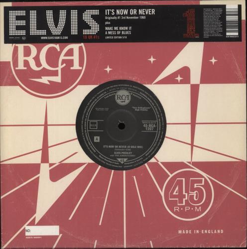 Elvis Presley It's Now Or Never 10" vinyl single (10 inch record) UK ELV10IT887434