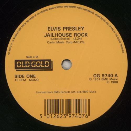 Elvis Presley Jailhouse Rock 7" vinyl single (7 inch record / 45) UK ELV07JA568243