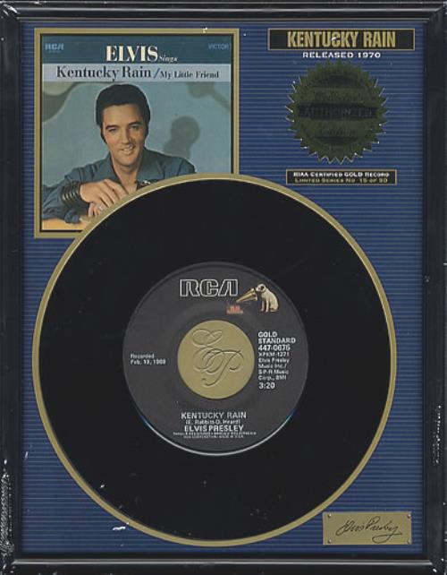 Elvis Presley Kentucky Rain / My Little Friend [Platinum Plaque] memorabilia US ELVMMKE351555