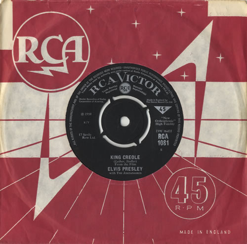 Elvis Presley King Creole - RCA Victor Black Label 7" vinyl single (7 inch record / 45) UK ELV07KI138568