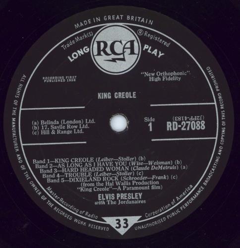 Elvis Presley King Creole - Undated, laminated non-flipback vinyl LP album (LP record) UK ELVLPKI768645
