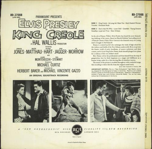 Elvis Presley King Creole - Undated, laminated non-flipback vinyl LP album (LP record) UK ELVLPKI768645