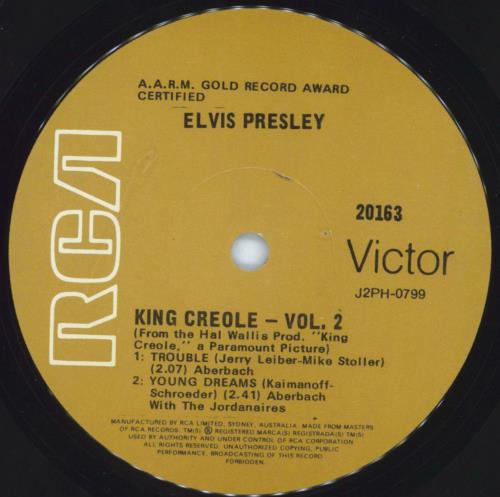 Elvis Presley King Creole Vol. 2 7" vinyl single (7 inch record / 45) Australian ELV07KI372370