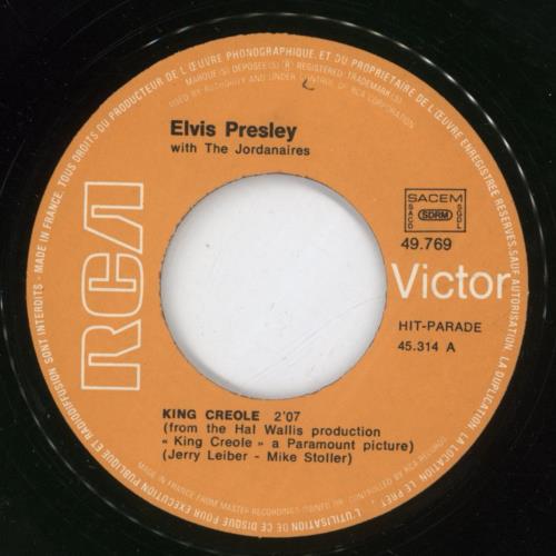Elvis Presley King Creole 7" vinyl single (7 inch record / 45) French ELV07KI891597