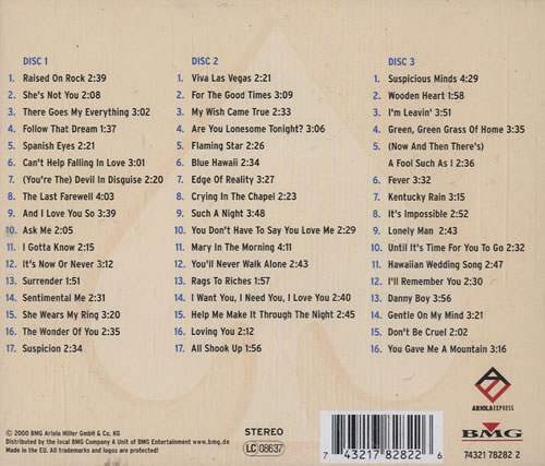 Elvis Presley Legendary 3-CD album set (Triple CD) German ELV3CLE310700