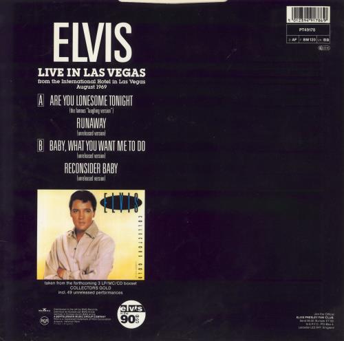 Elvis Presley Live In Las Vegas 12" vinyl single (12 inch record / Maxi-single) UK ELV12LI82603