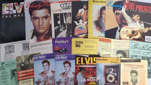 Elvis Presley Lot of Elvis Magazines, merchandise, flyers, fan mags fanzine UK ELVFALO302155