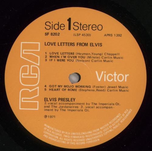 Elvis Presley Love Letters From Elvis vinyl LP album (LP record) UK ELVLPLO766026