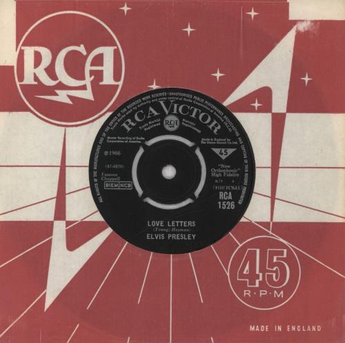 Elvis Presley Love Letters 7" vinyl single (7 inch record / 45) UK ELV07LO818158