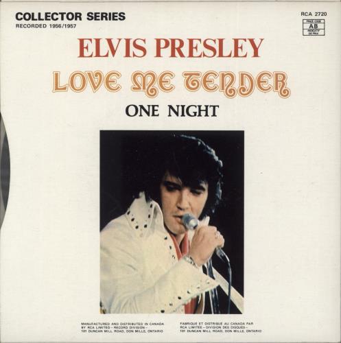 Elvis Presley Love Me Tender 7" vinyl single (7 inch record / 45) Canadian ELV07LO378588
