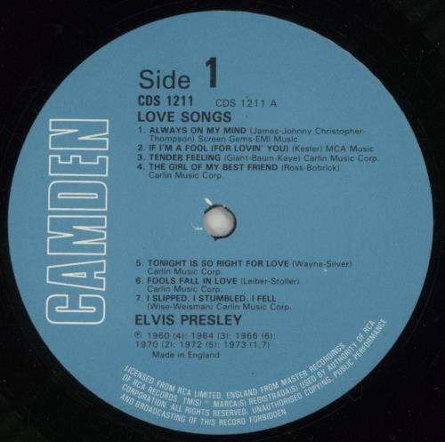 Elvis Presley Love Songs vinyl LP album (LP record) UK ELVLPLO372853