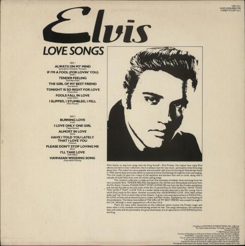 Elvis Presley Love Songs vinyl LP album (LP record) UK ELVLPLO372853