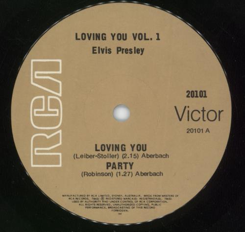 Elvis Presley Loving You - Vol.1 7" vinyl single (7 inch record / 45) Australian ELV07LO567762