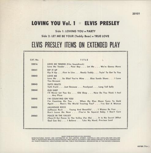 Elvis Presley Loving You - Vol.1 7" vinyl single (7 inch record / 45) Australian ELV07LO567762