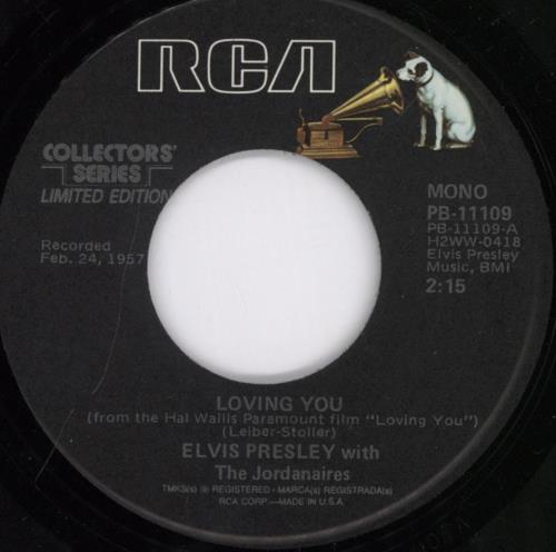 Elvis Presley Loving You 7" vinyl single (7 inch record / 45) US ELV07LO625574
