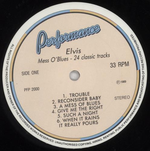 Elvis Presley Mess O' Blues 2-LP vinyl record set (Double LP Album) UK ELV2LME373254