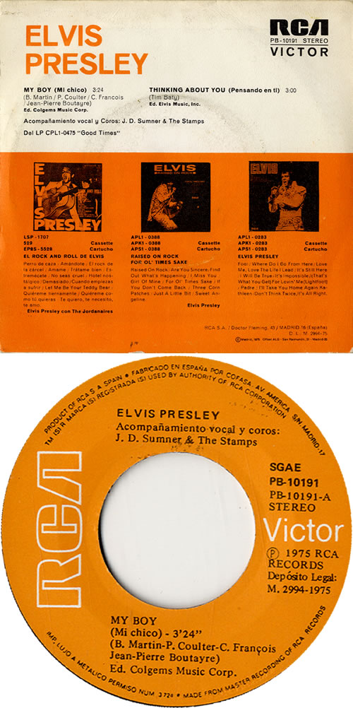 Elvis Presley Mi Chico 7" vinyl single (7 inch record / 45) Spanish ELV07MI588317