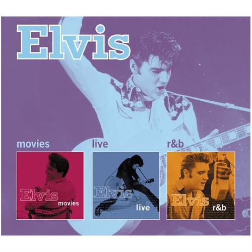 Elvis Presley Movies / Live / R&B 3-CD album set (Triple CD) UK ELV3CMO448992