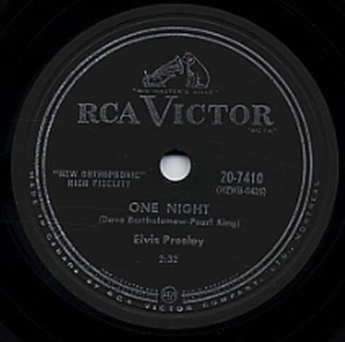 Elvis Presley One Night 78rpm shellac record Canadian ELV78ON296938