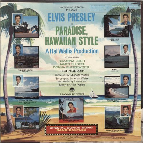 Elvis Presley Paradise, Hawaiian Style vinyl LP album (LP record) US ELVLPPA585217