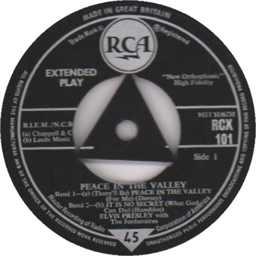 Elvis Presley Peace In The Valley - 3rd - 8/57 7" vinyl single (7 inch record / 45) UK ELV07PE678523