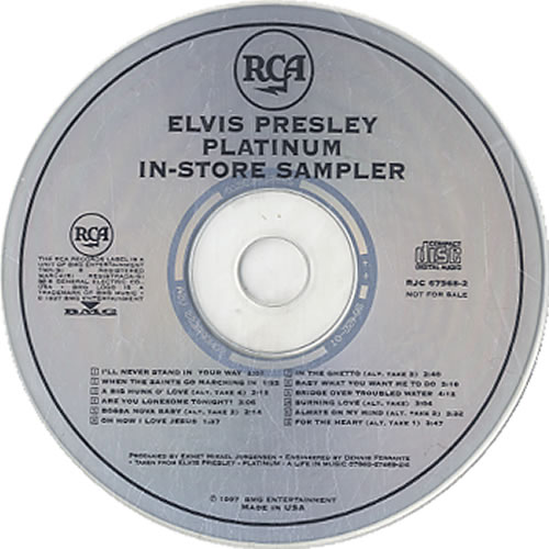 Elvis Presley Platinum In-store Sampler CD album (CDLP) US ELVCDPL95741