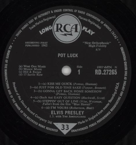Elvis Presley Pot Luck - 1st - VG vinyl LP album (LP record) UK ELVLPPO580189