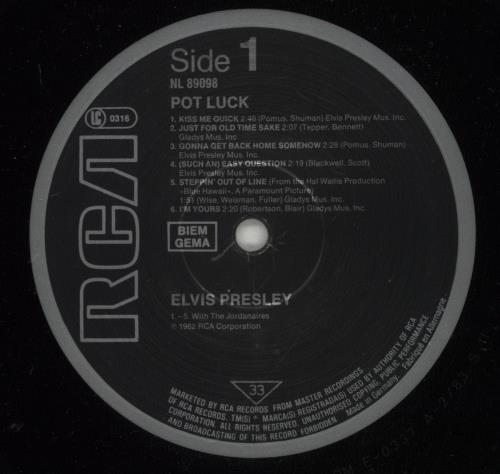 Elvis Presley Pot Luck vinyl LP album (LP record) German ELVLPPO369477