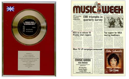 Elvis Presley Presley Gold - 16 Number Ones Award in-house award disc UK ELVAIPR497852