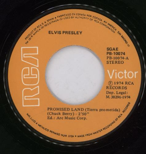 Elvis Presley Promised Land 7" vinyl single (7 inch record / 45) Spanish ELV07PR894580