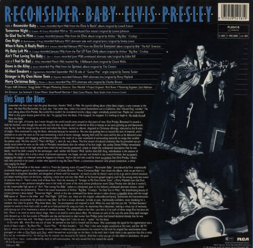 Elvis Presley Reconsider Baby - Hype-Stickered vinyl LP album (LP record) German ELVLPRE868534