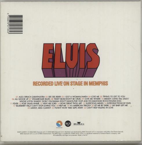 Elvis Presley Recorded Live On Stage In Memphis CD album (CDLP) Danish ELVCDRE688782