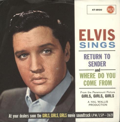 Elvis Presley Return To Sender 7" vinyl single (7 inch record / 45) German ELV07RE717044