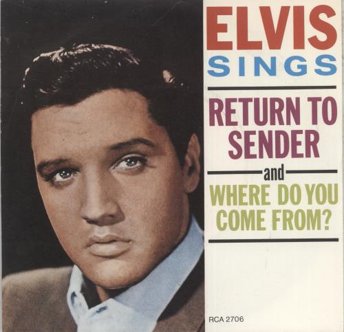 Elvis Presley Return To Sender 7" vinyl single (7 inch record / 45) UK ELV07RE888414