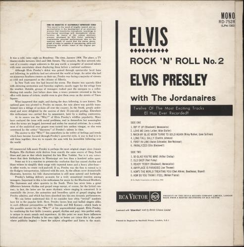 Elvis Presley Rock 'n' Roll No. 2 - 2nd vinyl LP album (LP record) UK ELVLPRO518015