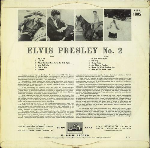 Elvis Presley Rock 'n' Roll No. 2 - G vinyl LP album (LP record) UK ELVLPRO827406