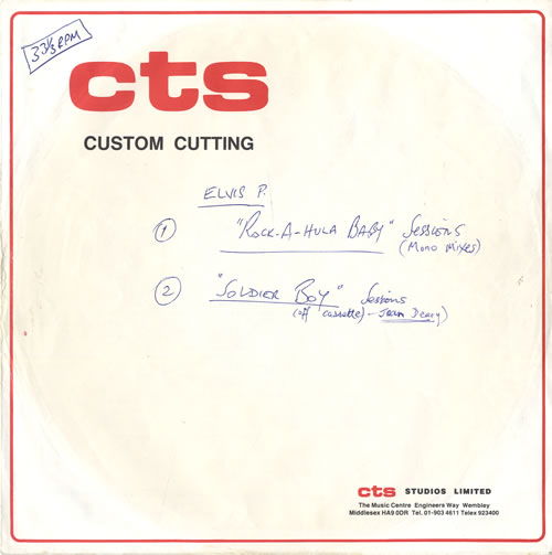 Elvis Presley Rock-A-Hula Baby / Soldier Boy Sessions acetate UK ELVATRO551261