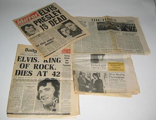 Elvis Presley Set Of Four Newspapers memorabilia UK ELVMMSE387957