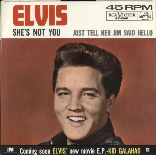 Elvis Presley She's Not You 7" vinyl single (7 inch record / 45) US ELV07SH708161