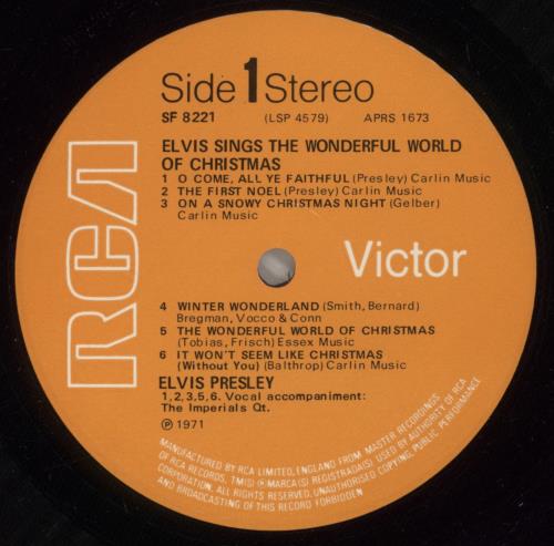 Elvis Presley Sings The Wonderful World Of Christmas vinyl LP album (LP record) UK ELVLPSI133197