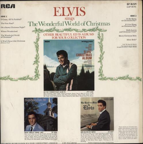 Elvis Presley Sings The Wonderful World Of Christmas vinyl LP album (LP record) UK ELVLPSI133197
