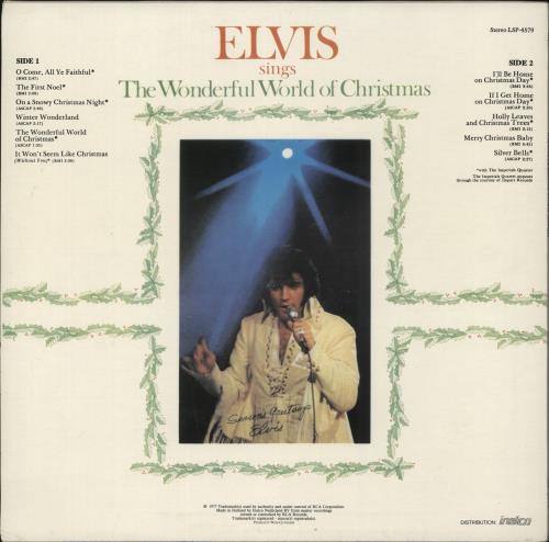 Elvis Presley Sings The Wonderful World Of Christmas vinyl LP album (LP record) German ELVLPSI877985