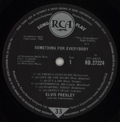 Elvis Presley Something For Everybody - 1st - EX vinyl LP album (LP record) UK ELVLPSO758505