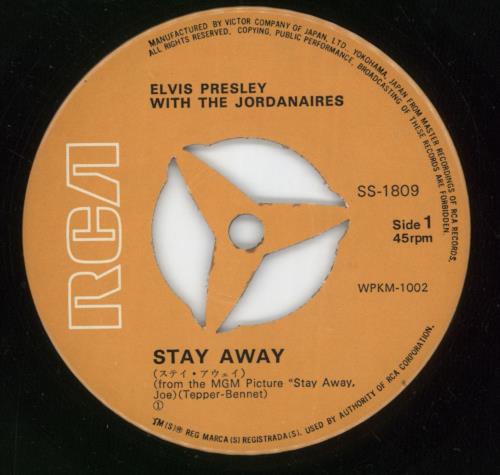 Elvis Presley Stay Away 7" vinyl single (7 inch record / 45) Japanese ELV07ST887457