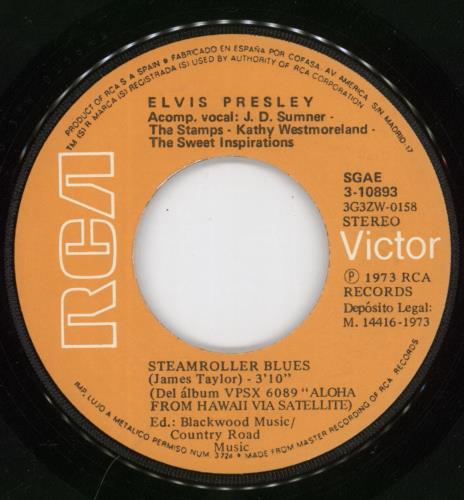 Elvis Presley Steamroller Blues 7" vinyl single (7 inch record / 45) Spanish ELV07ST891029