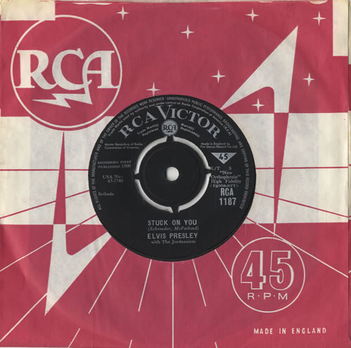 Elvis Presley Stuck On You - 2nd 7" vinyl single (7 inch record / 45) UK ELV07ST138582