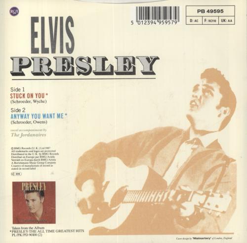 Elvis Presley Stuck On You 7" vinyl single (7 inch record / 45) UK ELV07ST116674